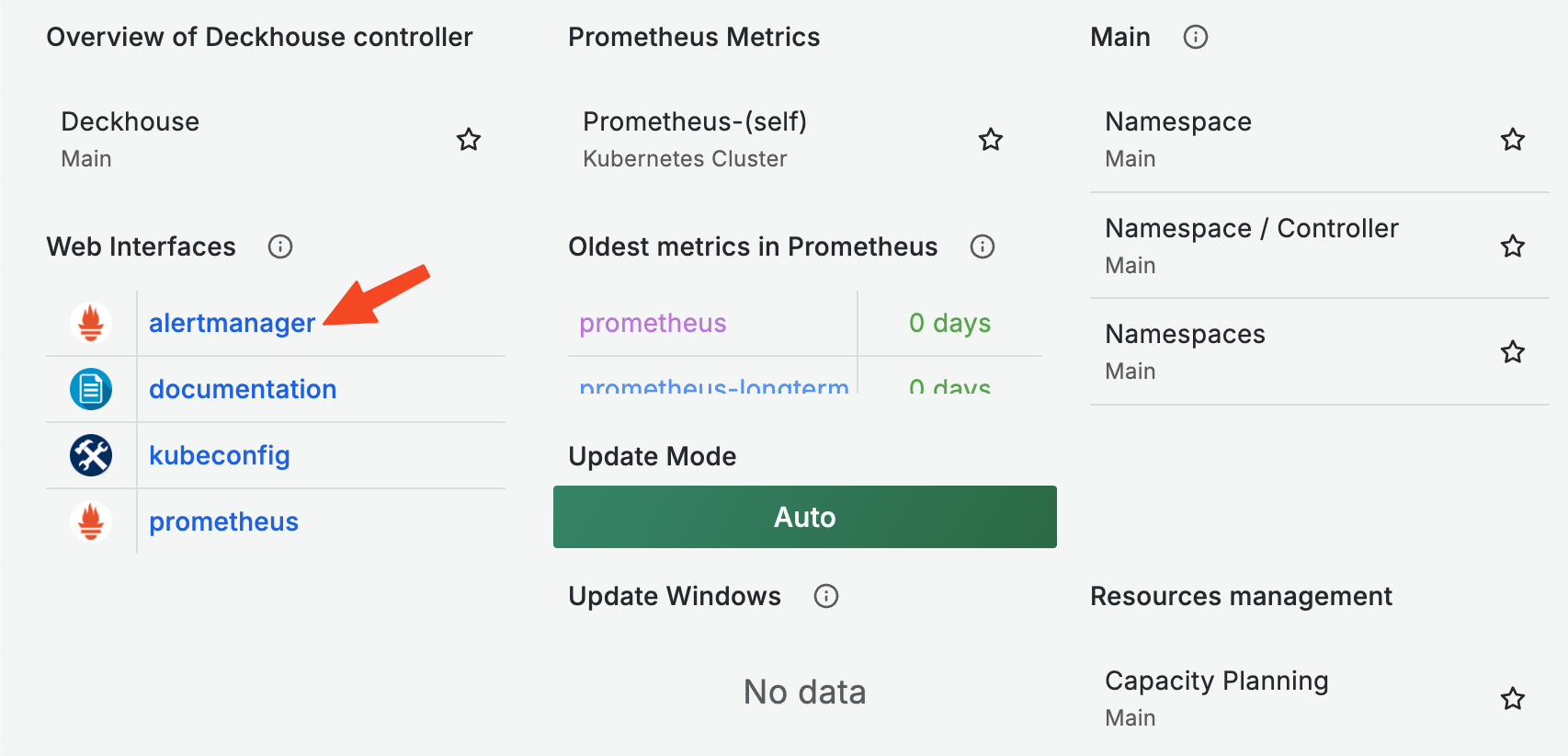 Opening the alert management web UI
