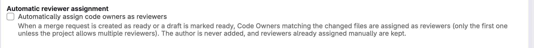 Setting "Automatically assign code owners as reviewers"