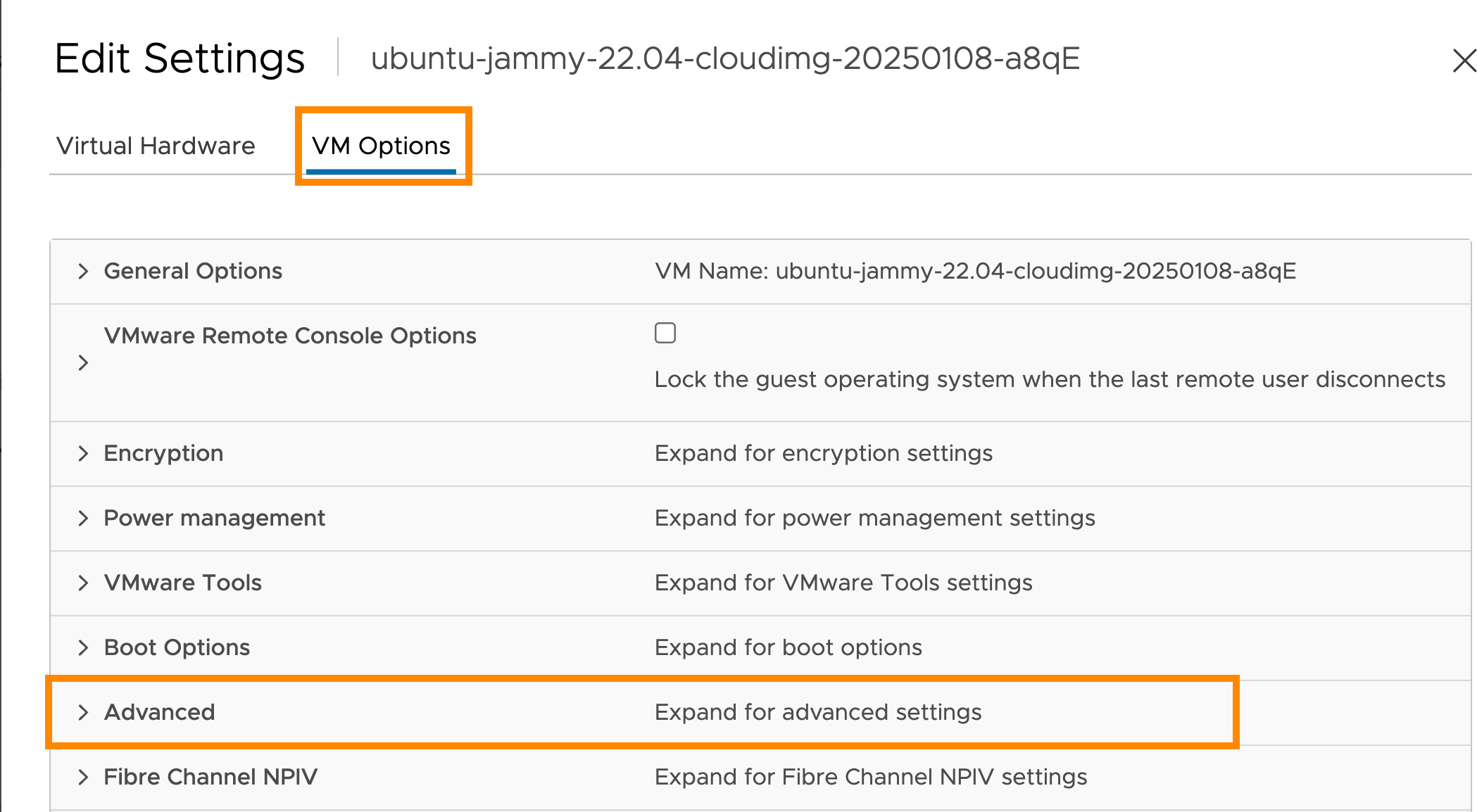 Setting up the template, vCenter 2