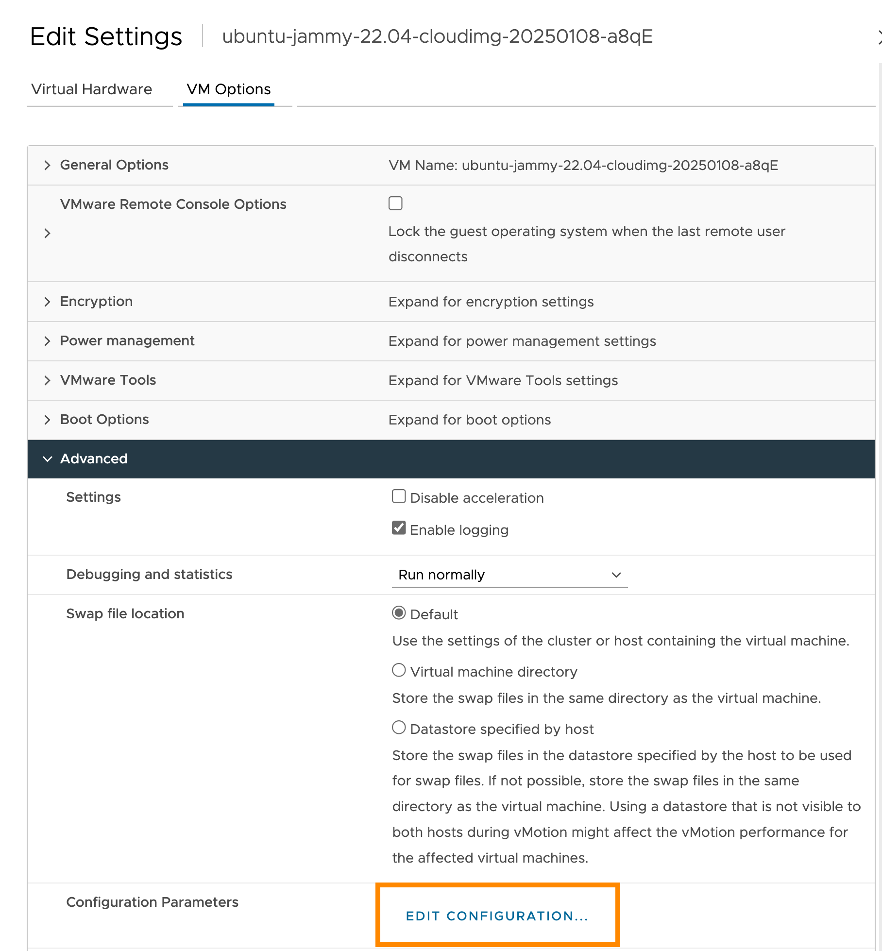 Setting up the template, vCenter 3