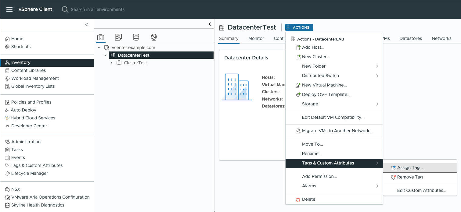 Creating tags and tag categories, step 5.1