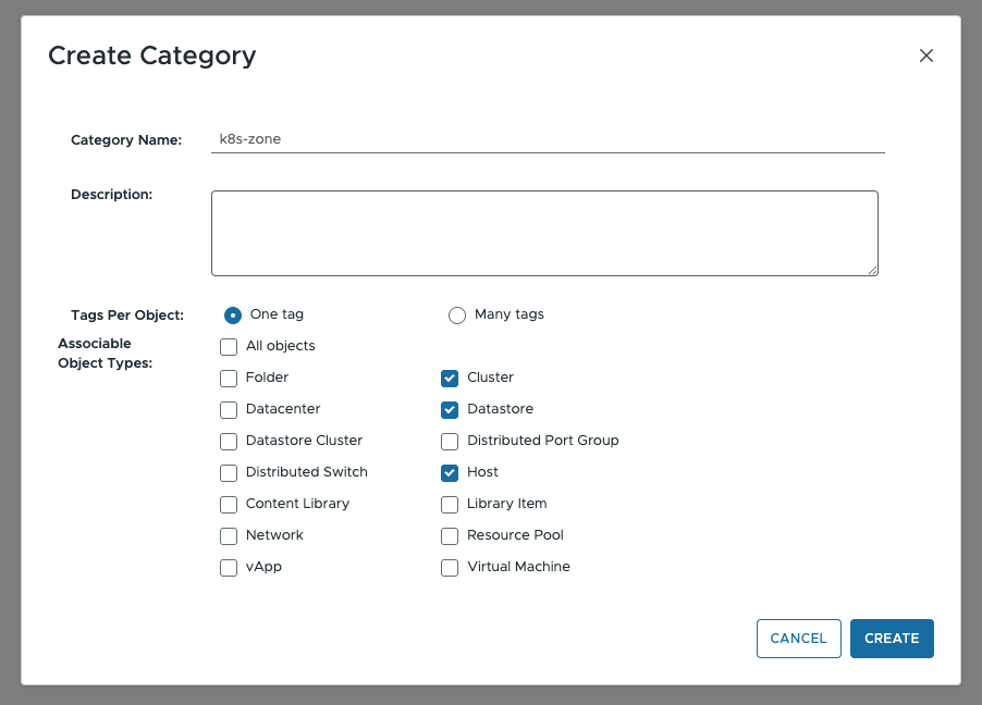 Creating tags and tag categories, step 3