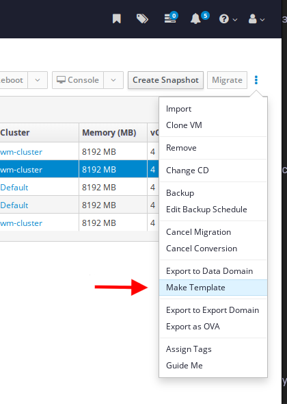 VM creation