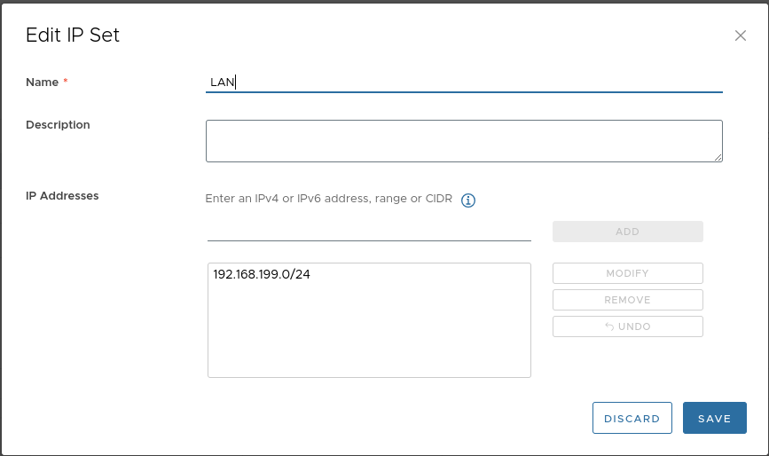 Configuring the edge gateway firewall, step 1