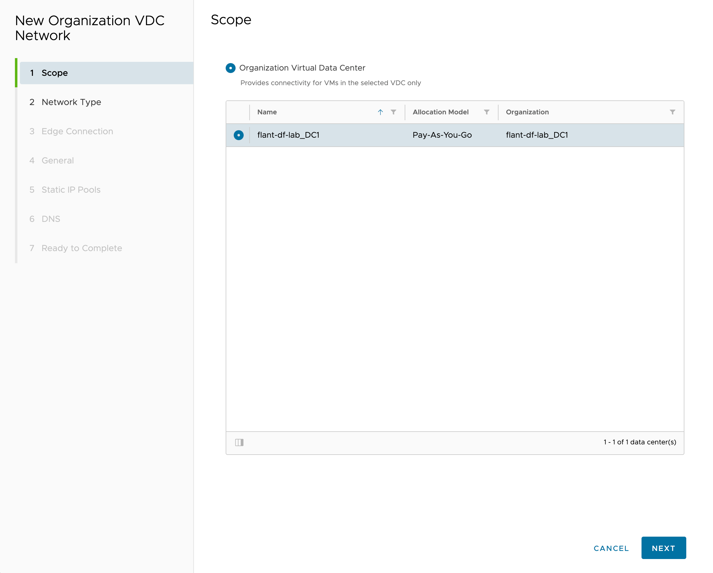 Adding a network, step 2