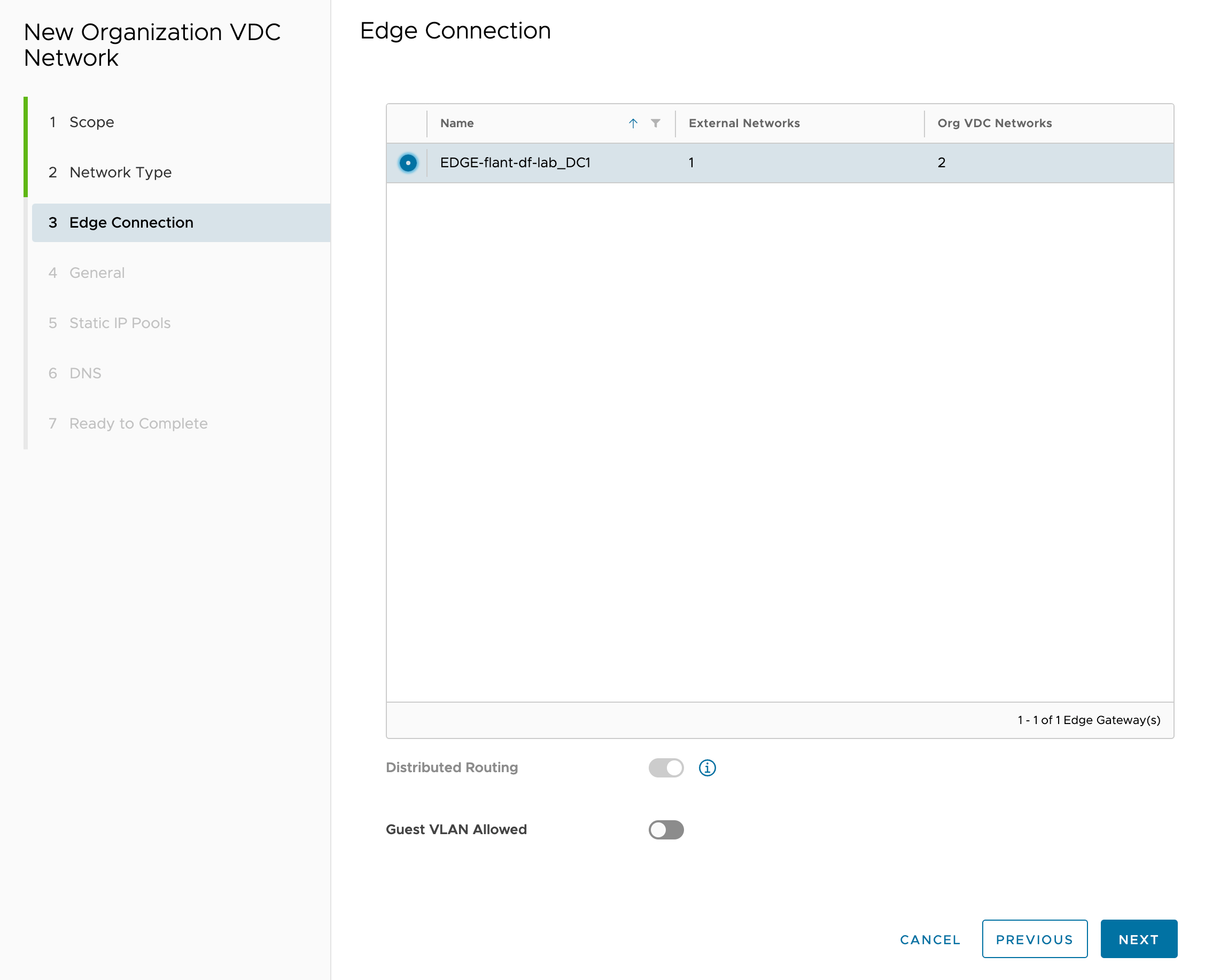 Adding a network, step 4