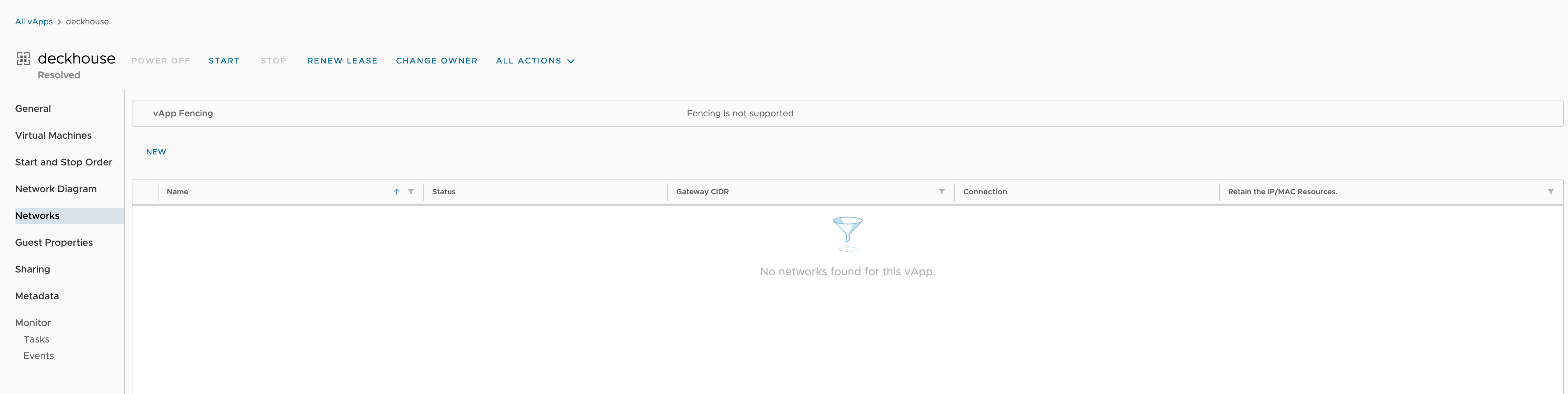 Adding a network to the vApp, step 2