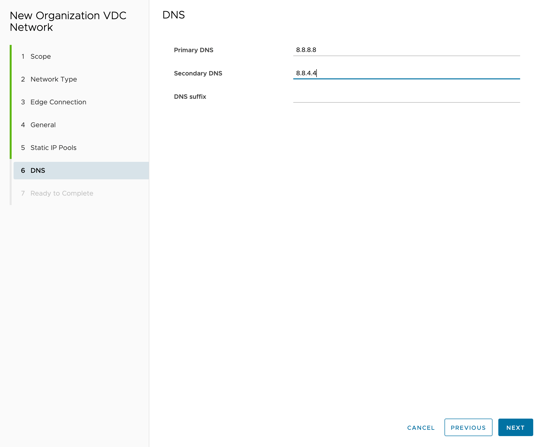 Adding a network, step 7