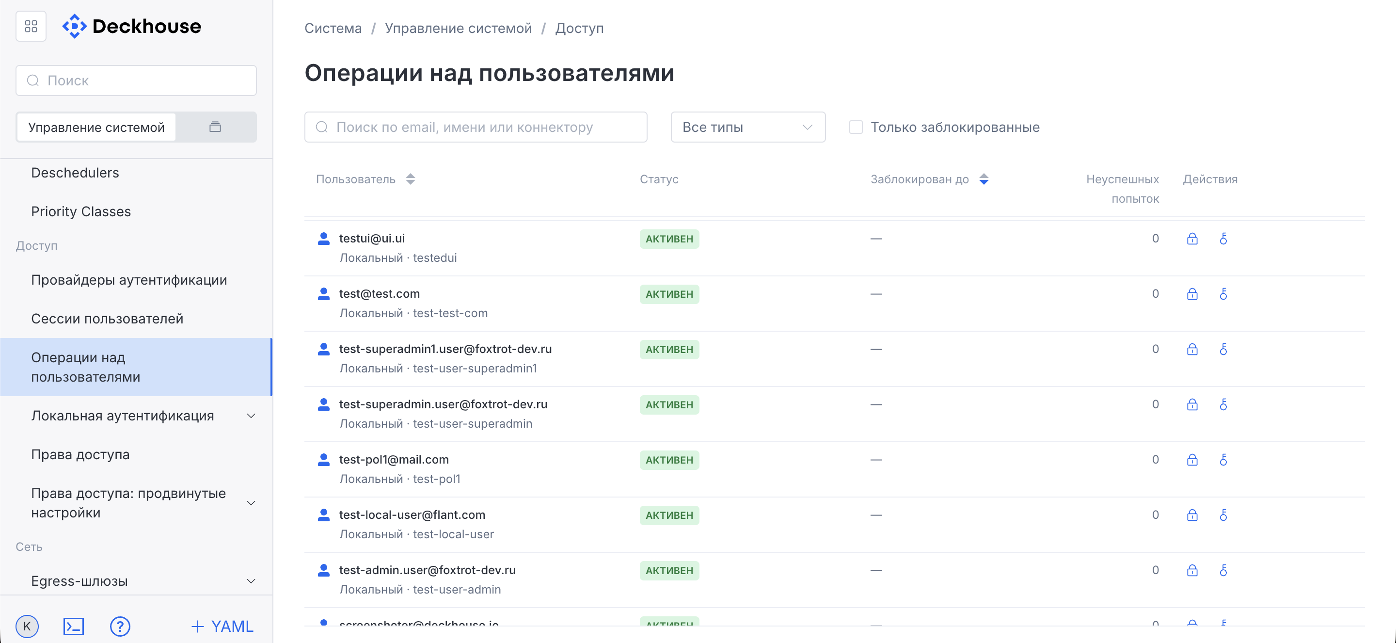 User operations