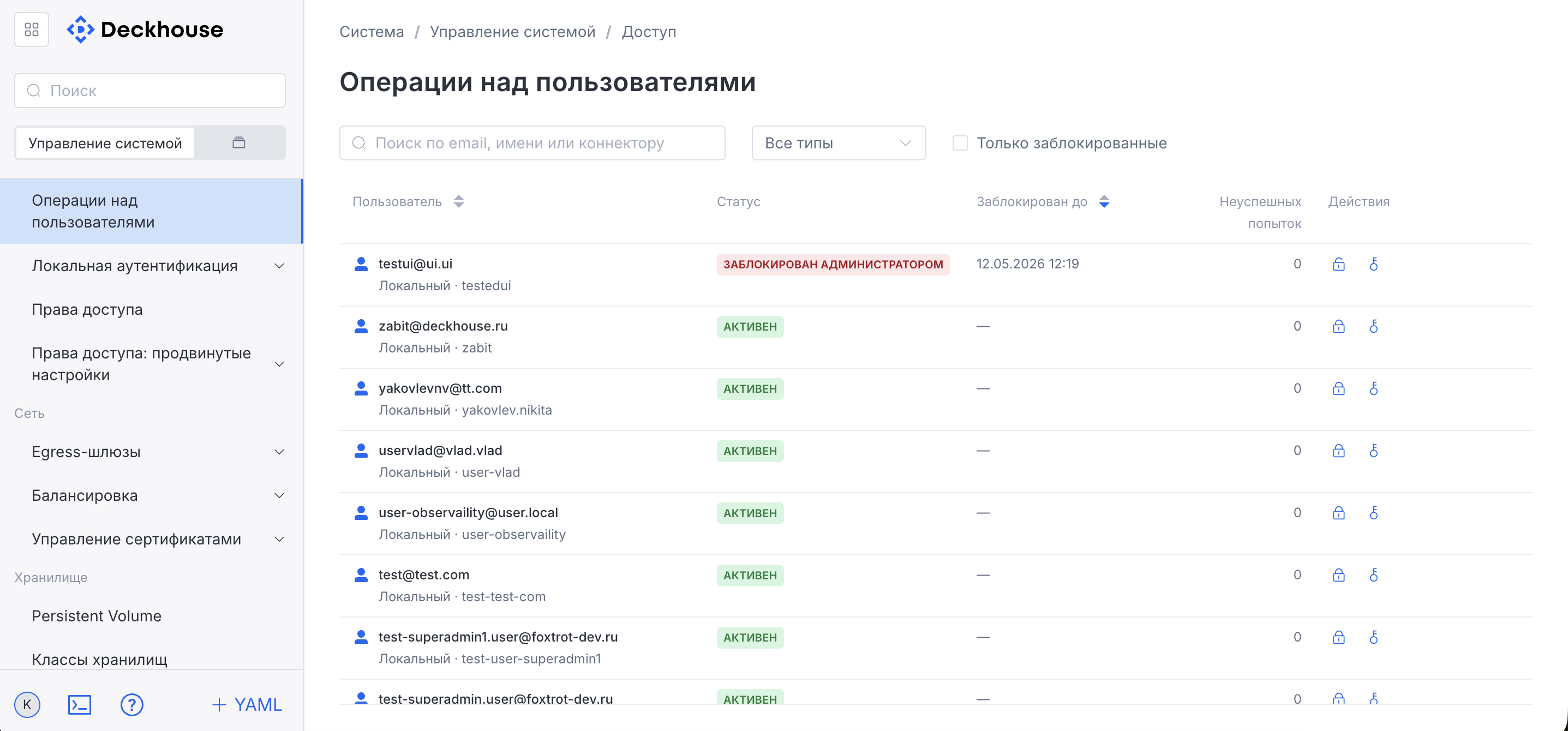 User operations
