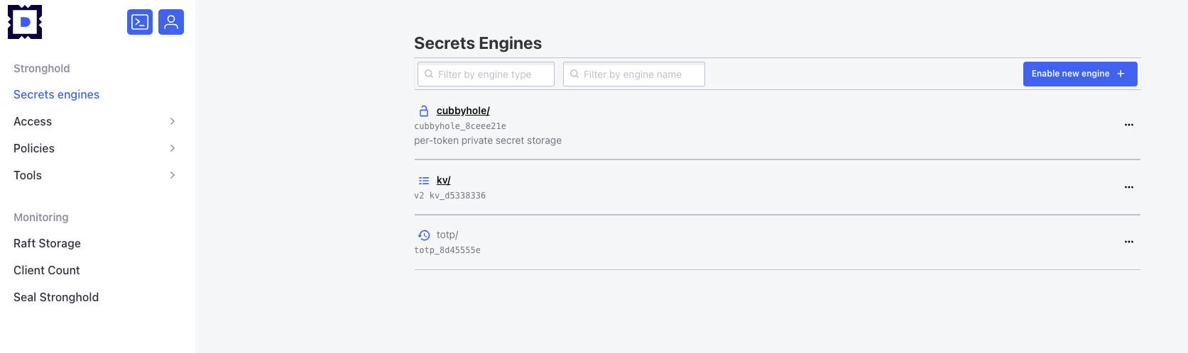 Stronghold module web UI