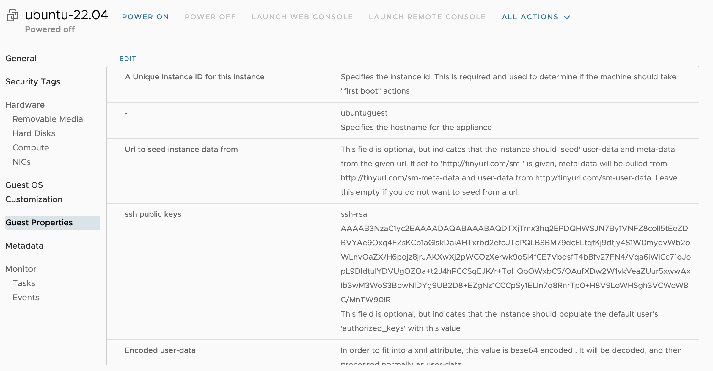 Setting up the template, Guest Properties 1